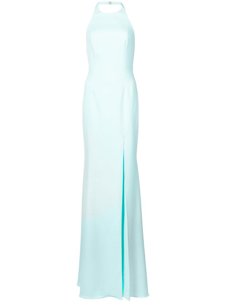 Jay Godfrey Long Halter Dress With Side Slit - Blue