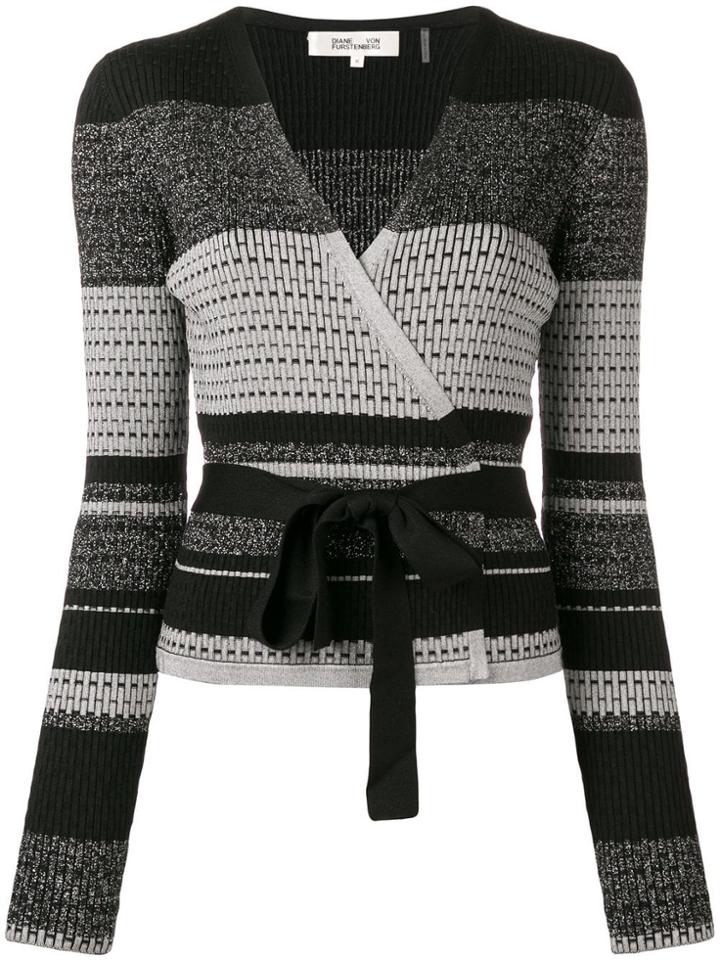 Dvf Diane Von Furstenberg Wrap Front Knitted Top - Black