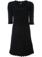 Emporio Armani Wide Neckline Knitted Dress, Women's, Size: 46, Black, Viscose/polyester