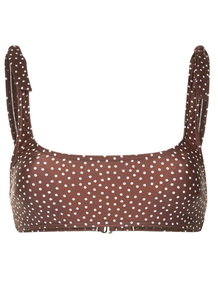 Peony Freckle Knotted Crop - Brown