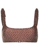 Peony Freckle Knotted Crop - Brown