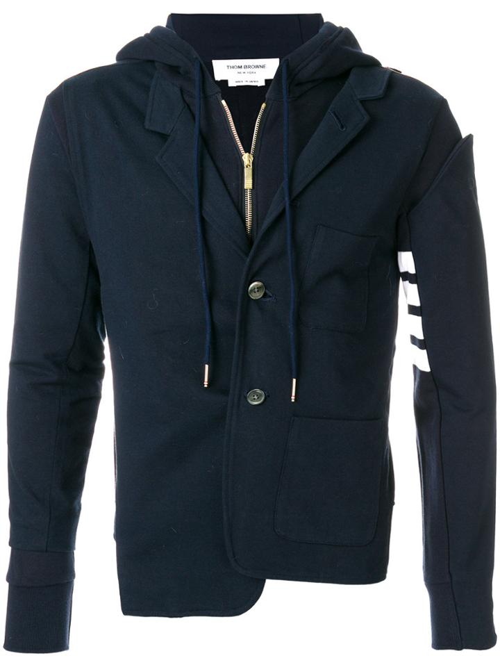 Thom Browne Reconstructed Hybrid Hoodie Jacket - Blue