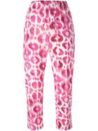 Wunderkind Printed Cropped Trousers, Women's, Size: 40, Pink/purple, Cotton