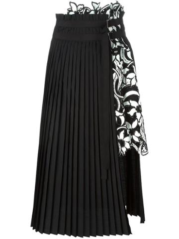Sacai 'lily' Lace Pleated Skirt