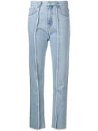 Rokh Frayed Slim-fit Jeans - Blue
