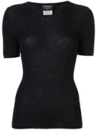 Chanel Pre-owned Short Sleeved Knitted Top - Blue