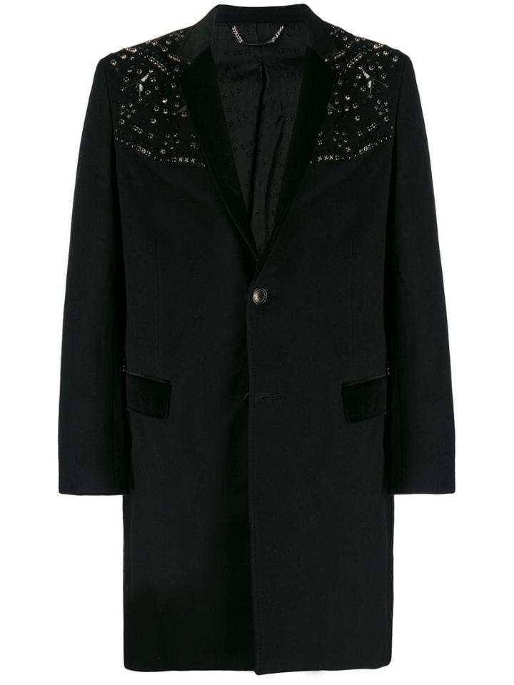 Philipp Plein Studded Single-breasted Coat - Black