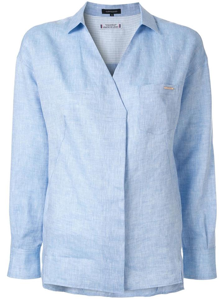 Loveless V-neck Shirt - Blue