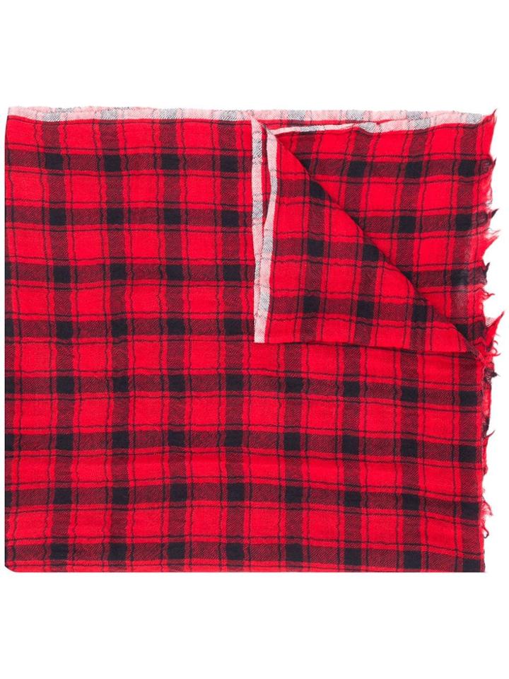 Bellerose Checked Scarf - Red