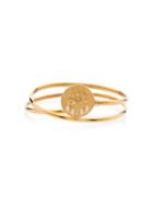 Hermina Athens Coin Embellished Gold-plated Spiral Cuff - Metallic