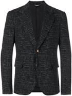 Dolce & Gabbana - Patterned Blazer - Men - Virgin Wool/acrylic/polyamide/cupro - 54, Black, Virgin Wool/acrylic/polyamide/cupro
