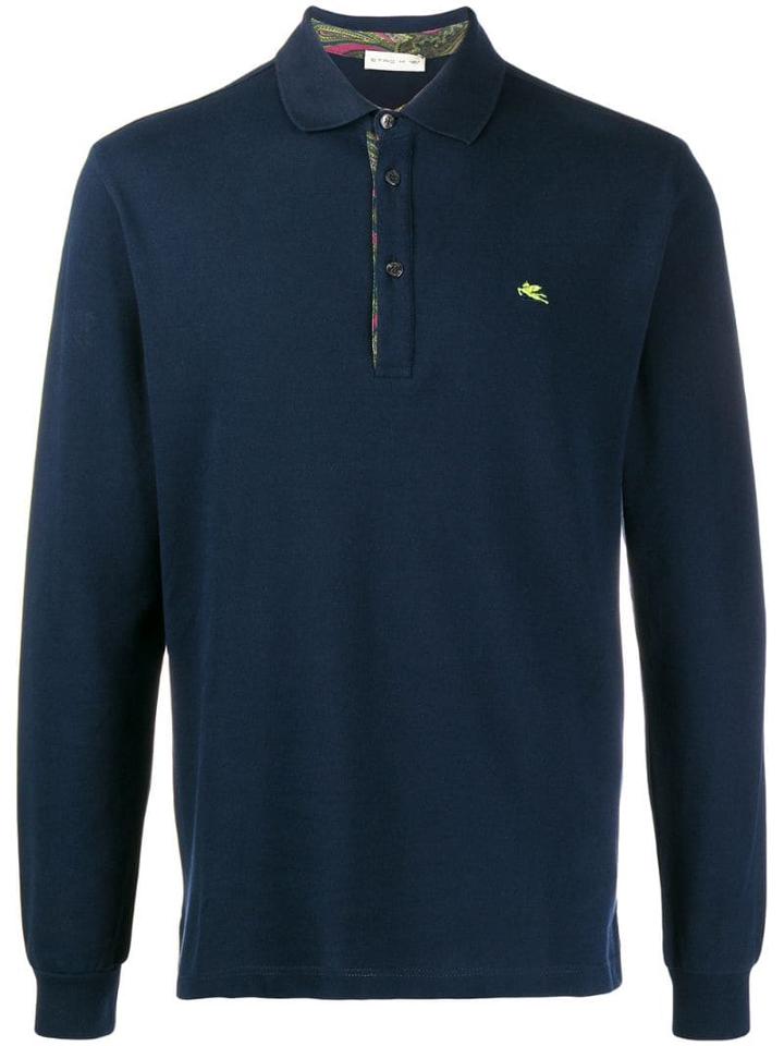 Etro Long Sleeved Polo - Blue