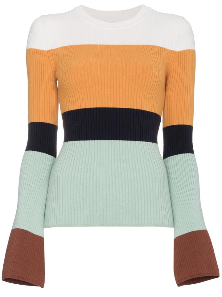 Joostricot Striped Ribbed Silk Blend Jumper - Multicolour