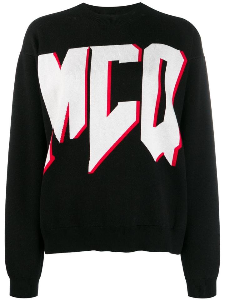 Mcq Alexander Mcqueen Contrast Logo Jumper - Black