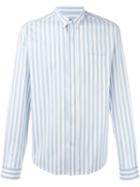 Ami Alexandre Mattiussi Striped Button Down Shirt, Men's, Size: 38, Blue, Cotton