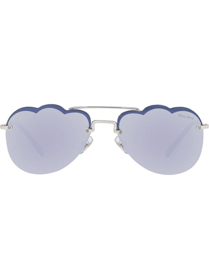 Miu Miu Eyewear Cloud Aviator Style Sunglasses - Blue
