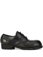 Guidi Round Toe Lace-up Shoes - Black