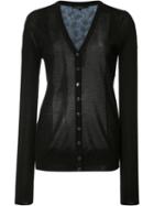Derek Lam Contrast-back Cardigan, Women's, Size: Small, Black, Silk/cashmere