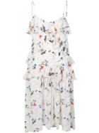 Vivetta Fish-print Ruffled Midi Dress - White