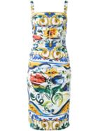 Dolce & Gabbana Majolica Print Dress, Women's, Size: 42, Silk/spandex/elastane