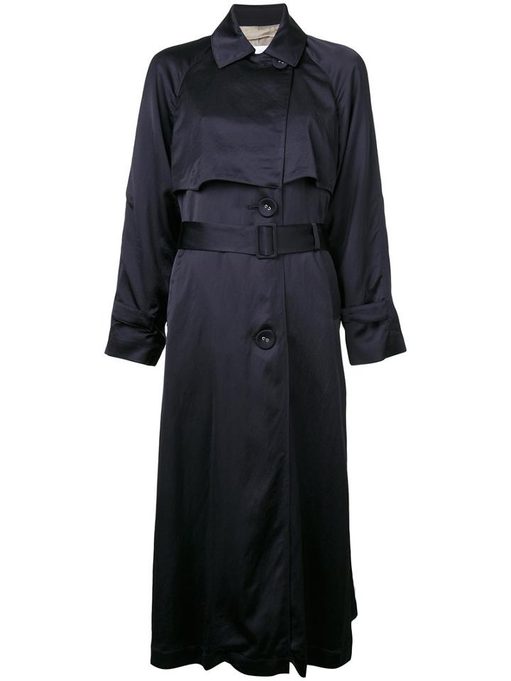 Cityshop Belted Light Trench Coat, Women's, Size: 36, Blue, Rayon/cotton