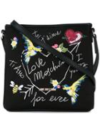 Love Moschino - Bird Embroidered Crossbody Bag - Women - Cotton/linen/flax/polyurethane - One Size, Black, Cotton/linen/flax/polyurethane