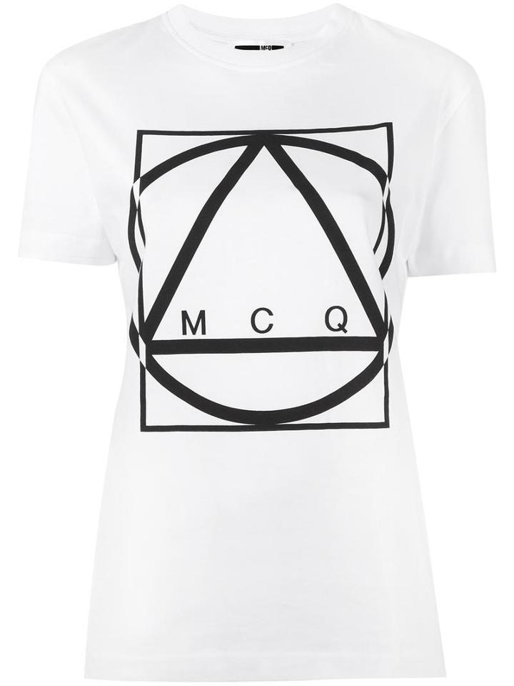 Mcq Alexander Mcqueen Multi Geo Print T-shirt, Women's, Size: Xs, White, Cotton