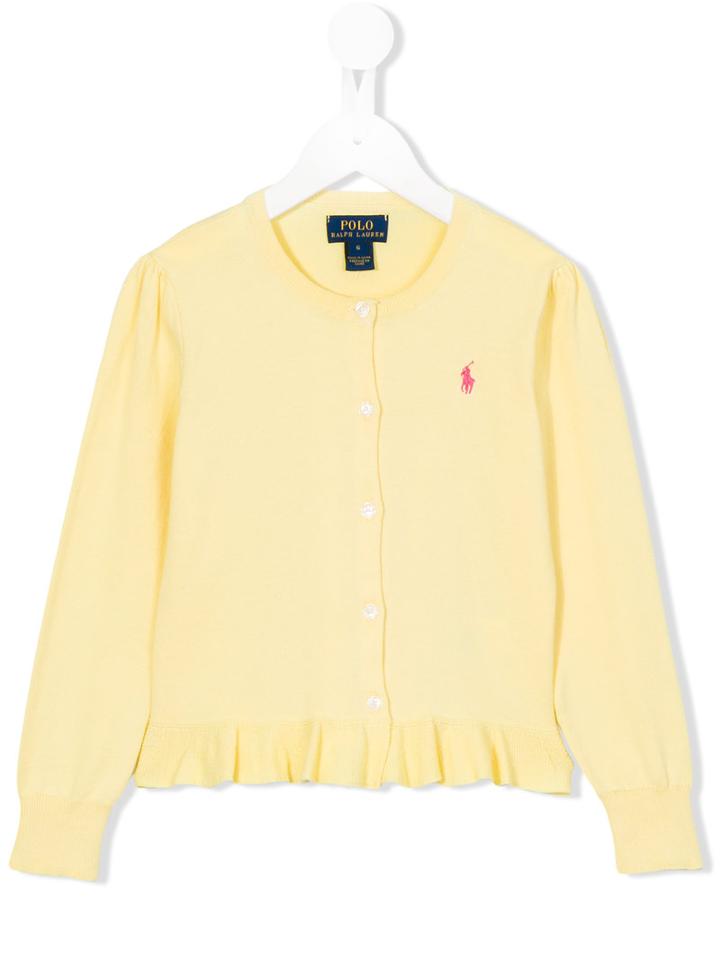 Ralph Lauren Kids Frill Hem Cardigan, Toddler Girl's, Size: 2 Yrs, Yellow/orange