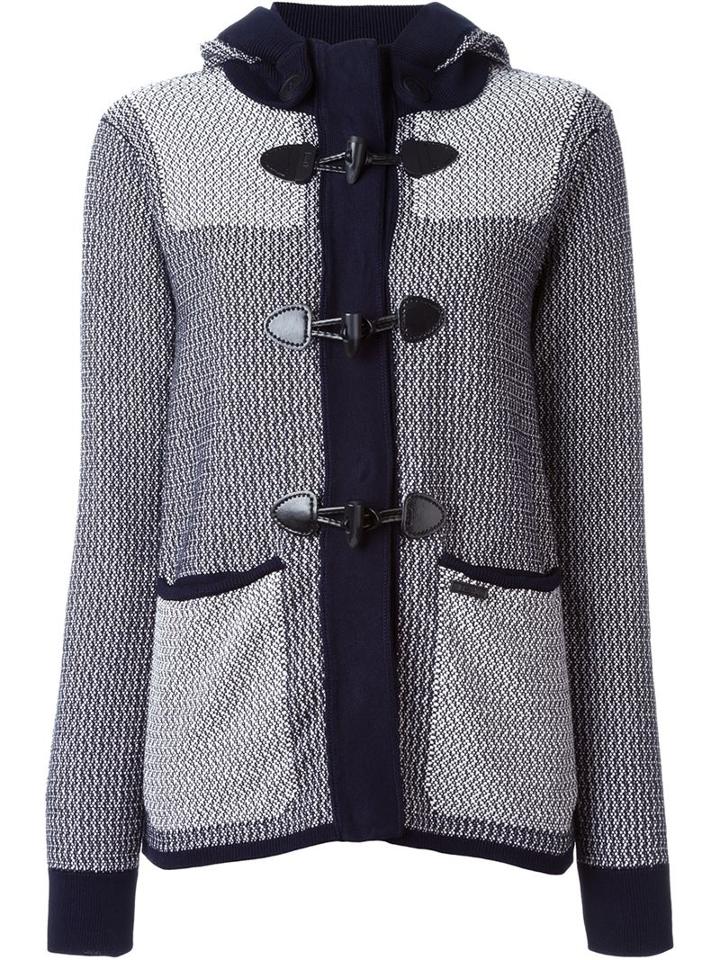 Bark Knit Hooded Short Coat