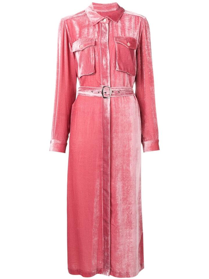 Sies Marjan Velvet Shirt Dress - Pink