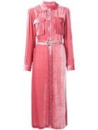 Sies Marjan Velvet Shirt Dress - Pink