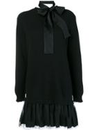 Red Valentino Bow Tie Sweater Dress - Grey