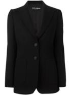 Dolce & Gabbana Two Button Blazer, Women's, Size: 40, Black, Silk/spandex/elastane/virgin Wool