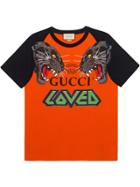 Gucci Oversize T-shirt With Tigers - Orange