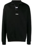 Msgm Funnel Neck Logo Sweatshirt - Black