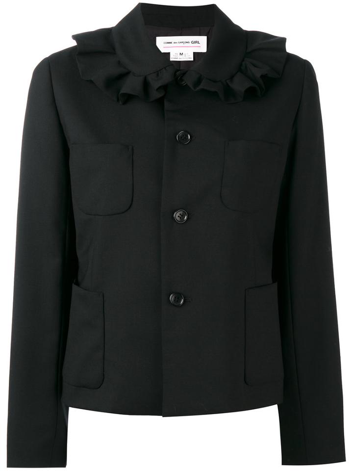 Comme Des Garçons Girl - Ruffled Collar Jacket - Women - Cupro/wool - S, Black, Cupro/wool