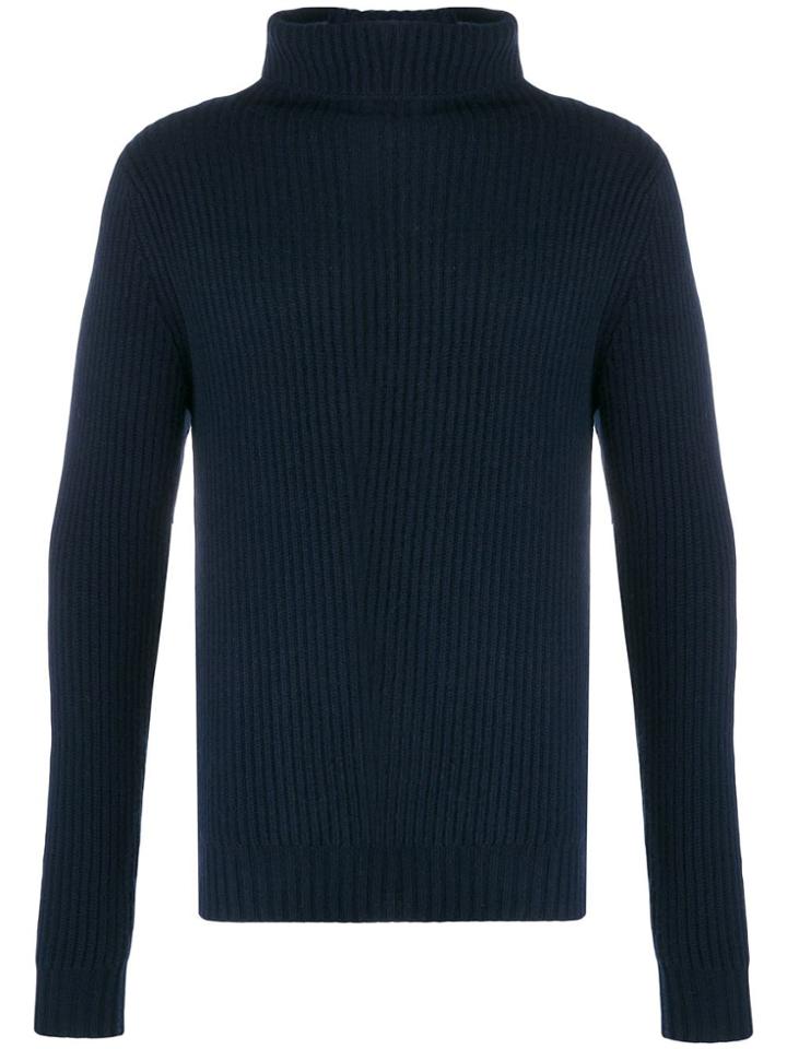 Aspesi Roll-neck Knitted Sweater - Blue