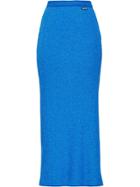 Miu Miu Lamé Jersey Skirt - Blue