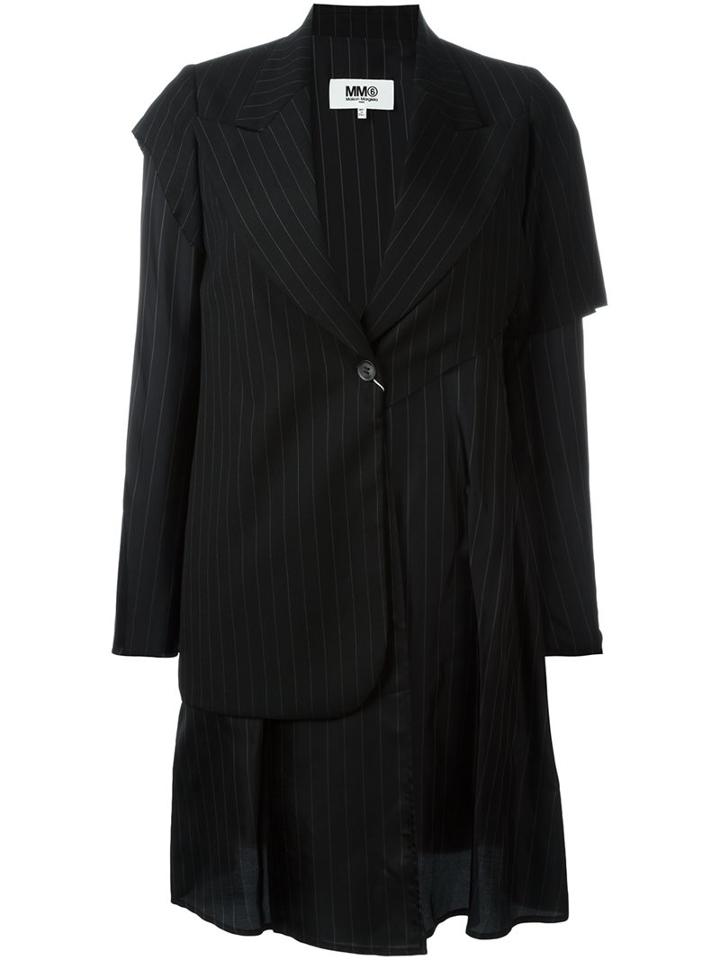 Mm6 Maison Margiela Deconstructed Pinstriped Coat