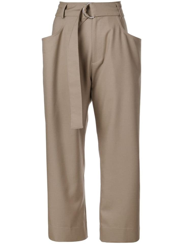 Proenza Schouler Drop Waisted Belted Pants - Green