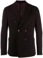 Eleventy Double-breasted Coat - Red