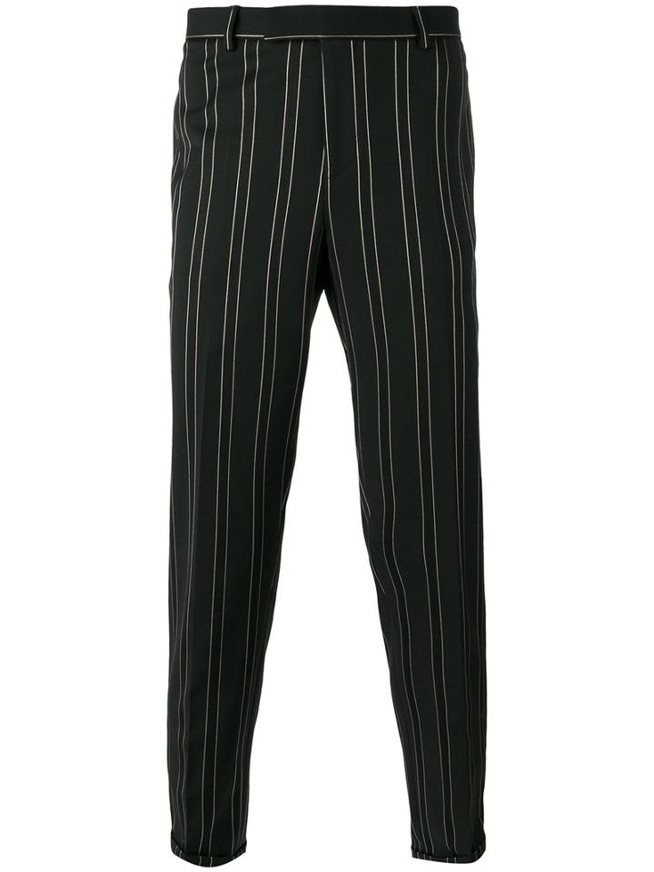 The Kooples Pinstriped Trousers, Men's, Size: 50, Black, Polyester/spandex/elastane/viscose/wool