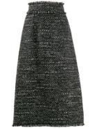 Dolce & Gabbana Woven A-line Midi Skirt - Black