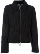 Moncler Floral Lace Puffer Jacket, Women's, Size: 3, Blue, Feather Down/polyester/cotton