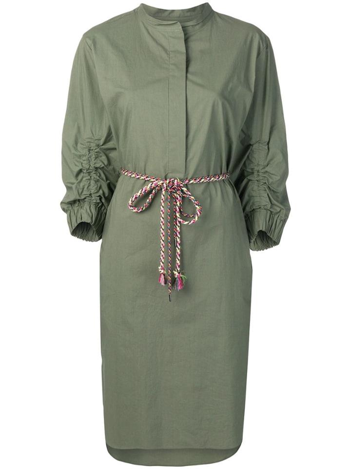 Odeeh Belted Shirt Dress - Green