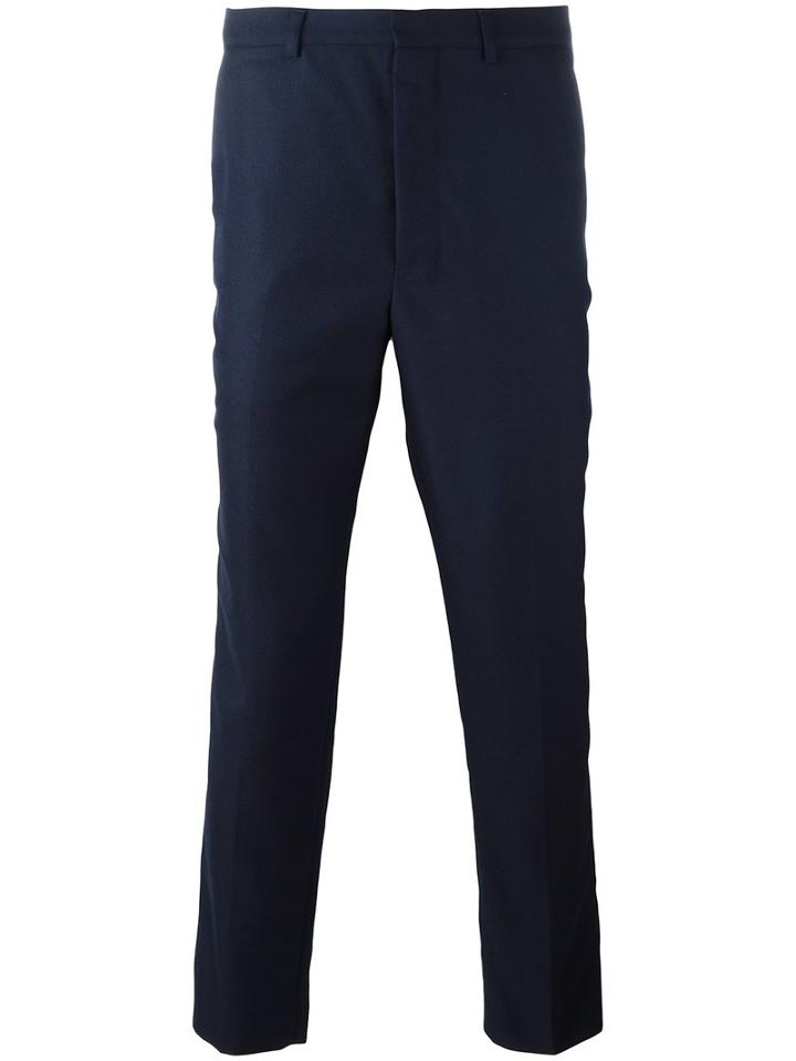 Ami Alexandre Mattiussi Carrot-fit Trousers, Men's, Size: 38, Blue, Wool