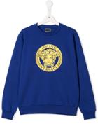 Young Versace Teen Mudusa Logo Sweatshirt - Blue