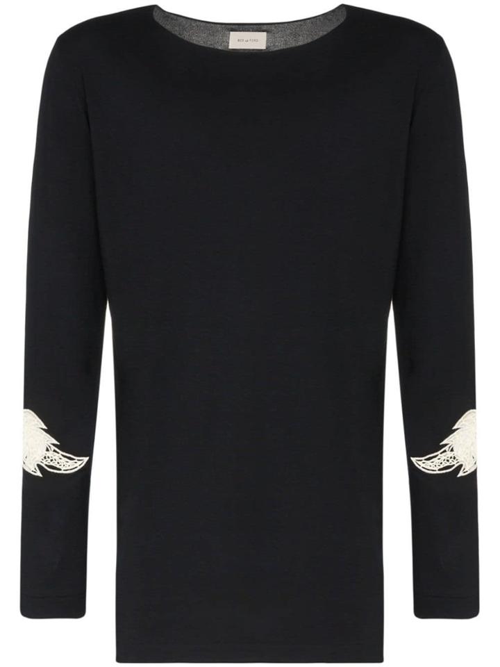 Bed J.w. Ford Lace Panels Long-sleeve T-shirt - Black