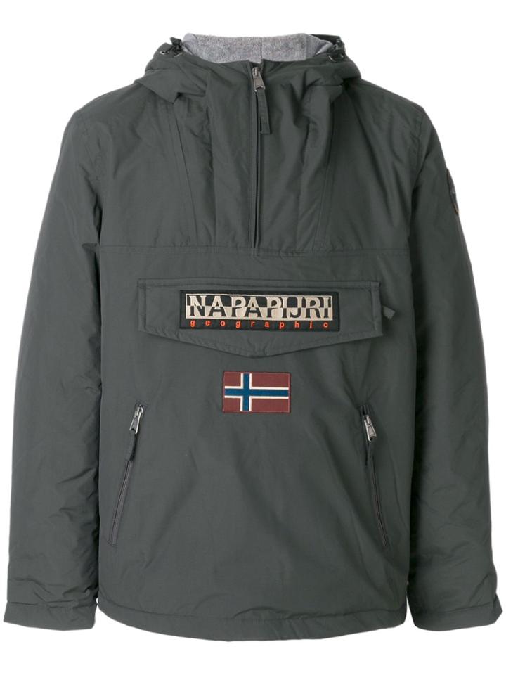 Napapijri Logo Patch Pull-over Jacket - Grey