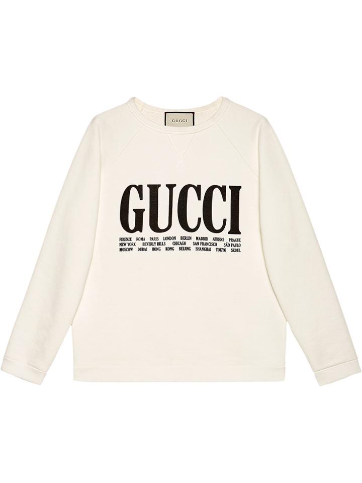 Gucci Gucci Cities Print Sweatshirt - White